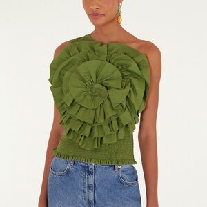 NWT FARM Rio One Shoulder Blouse. Small